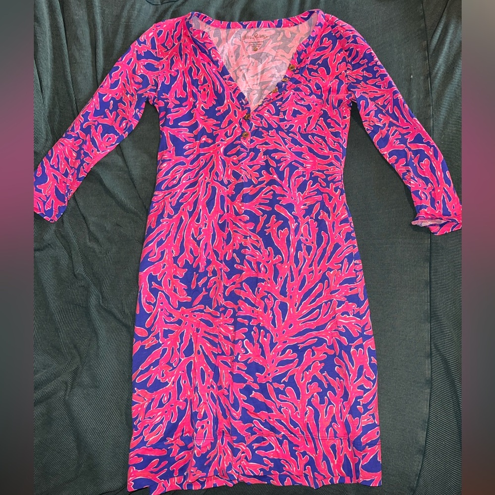 Lilly Pulitzer pink coral reef dress xxs